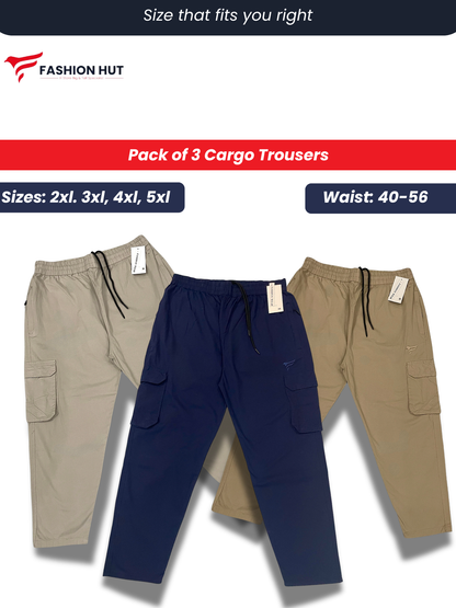 Pack of 3 Premium Cargo Trousers