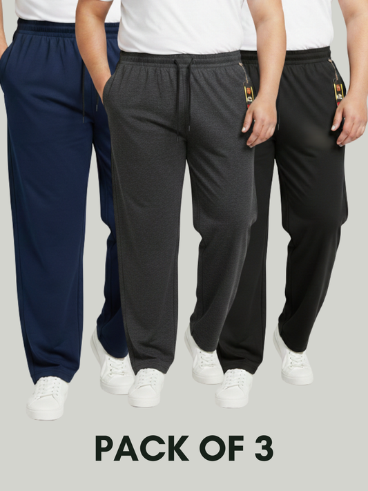 Pack of 3 Soft Cotton Jersey Trousers Big size