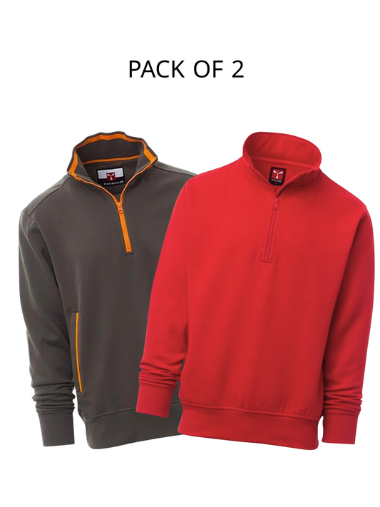 Pack of 2 payper Half Zip mock Sweatshirt
