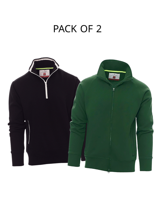 Pack of 2 payper Half Zip mock Sweatshirt