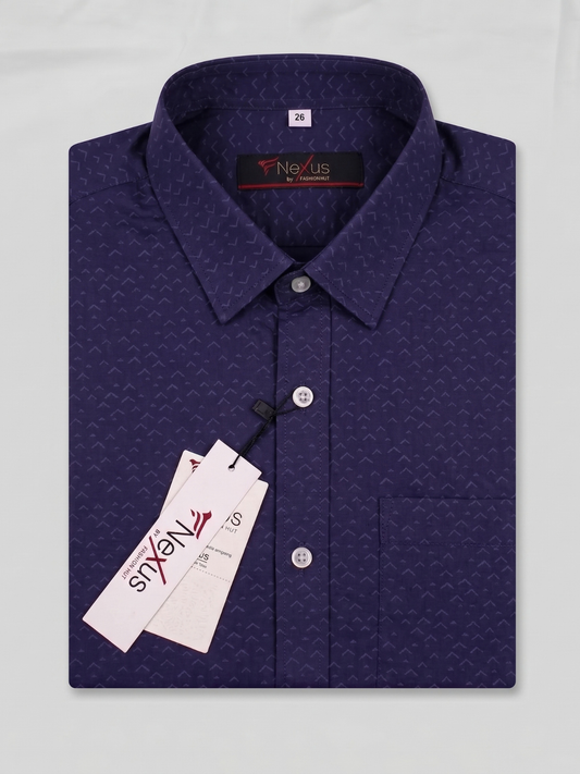 Navy Print Pattern Shirt