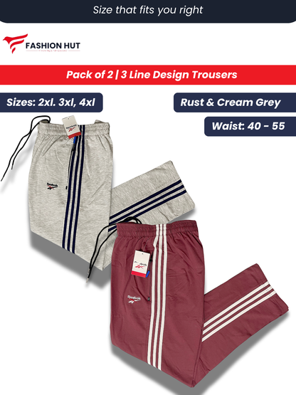 Pack of 2 Reebok 3 Stripes Terry Trousers