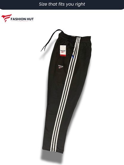Reebok Charcol Grey 3 Stripes Terry Trousers