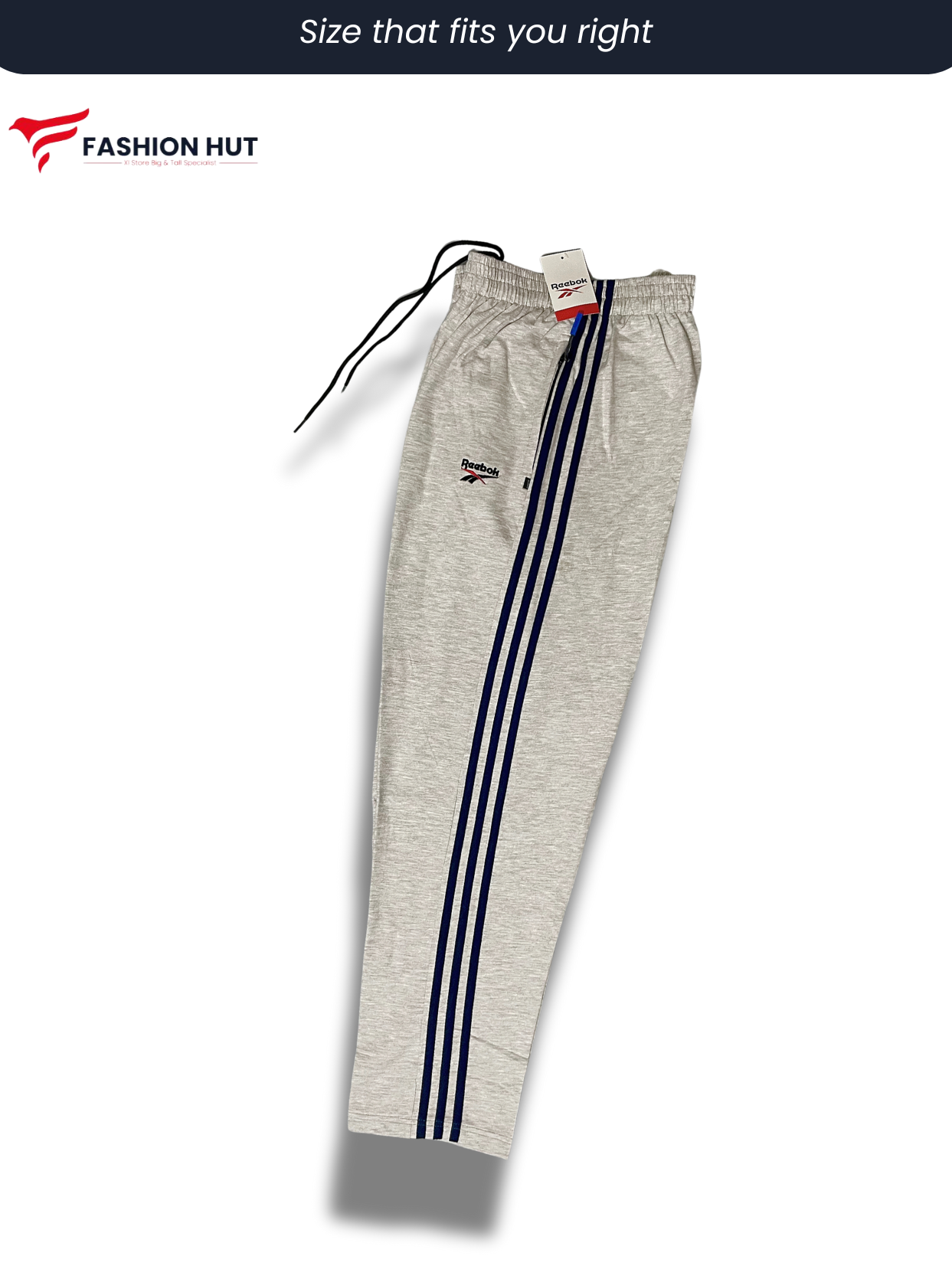 Reebok Cream Grey3 Stripes Terry Trousers