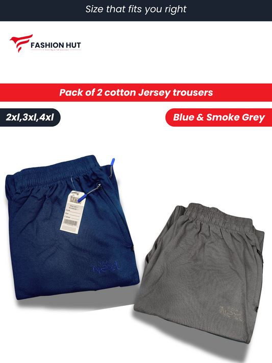 Pack of 2 Polo Fabric Popcorn Stuff Trousers Big size