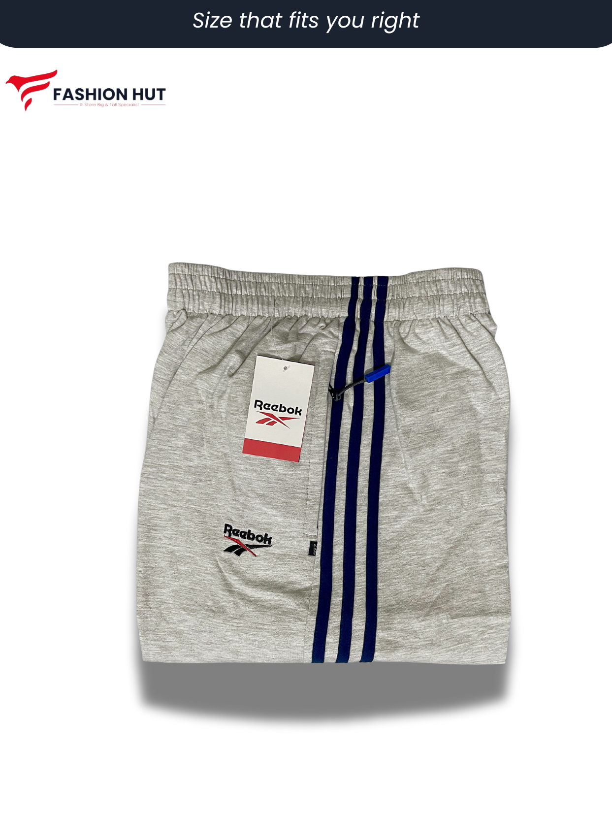 Reebok Cream Grey3 Stripes Terry Trousers
