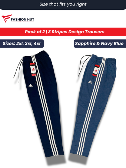 Pack of 2 Adidas 3 Stripes Terry Trousers