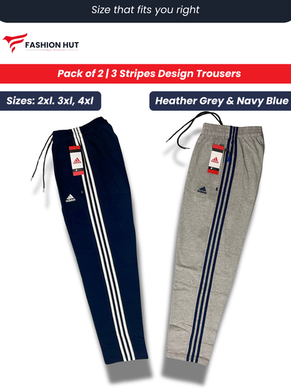 Pack of 2 Adidas 3 Stripes Terry Trousers