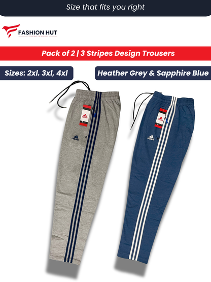 Pack of 2 Adidas 3 Stripes Terry Trousers