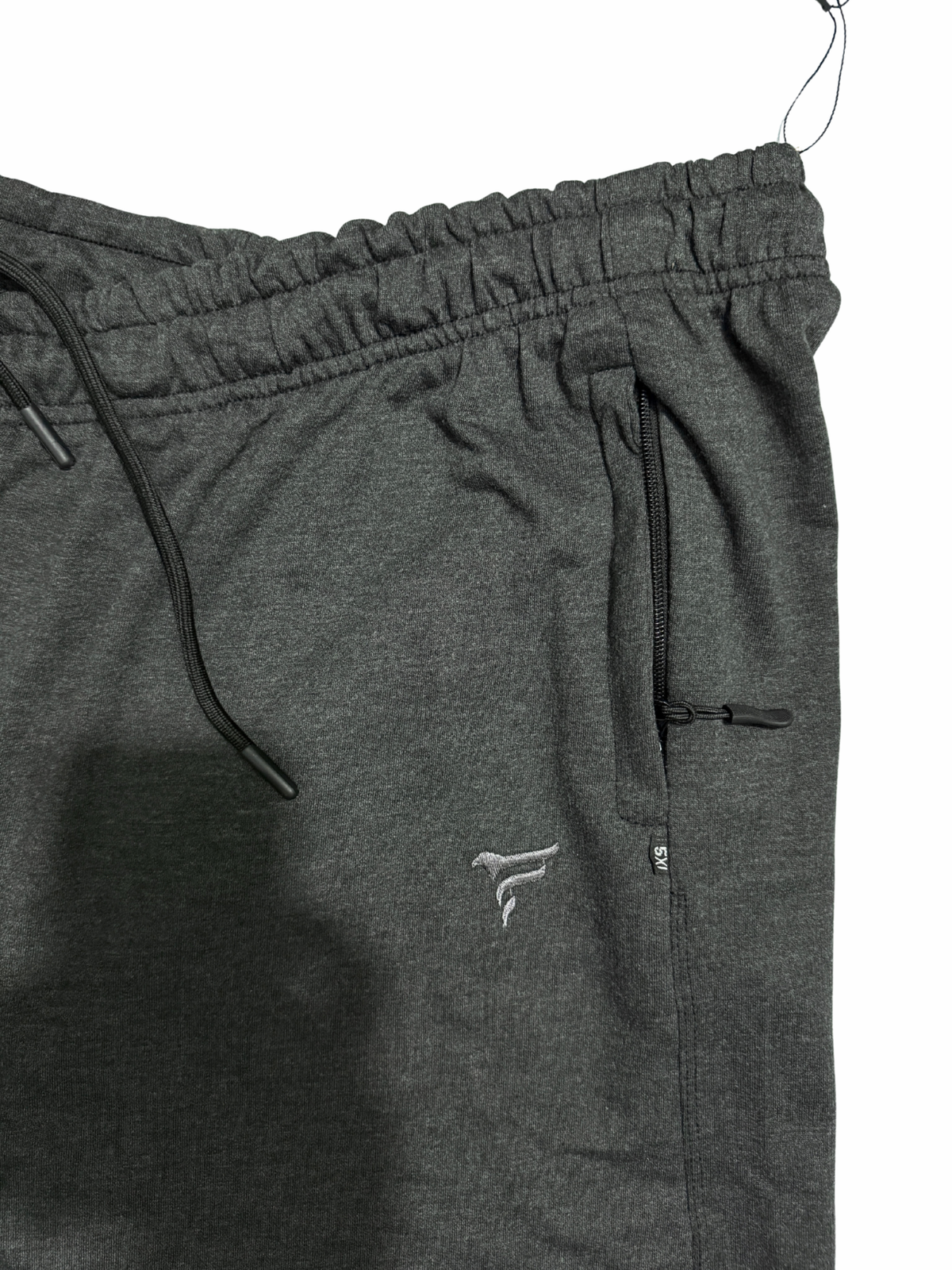 Charcoal Cotton Terry Baggy Trousers — Loose Fit