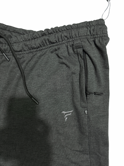 Charcoal Cotton Terry Baggy Trousers — Loose Fit