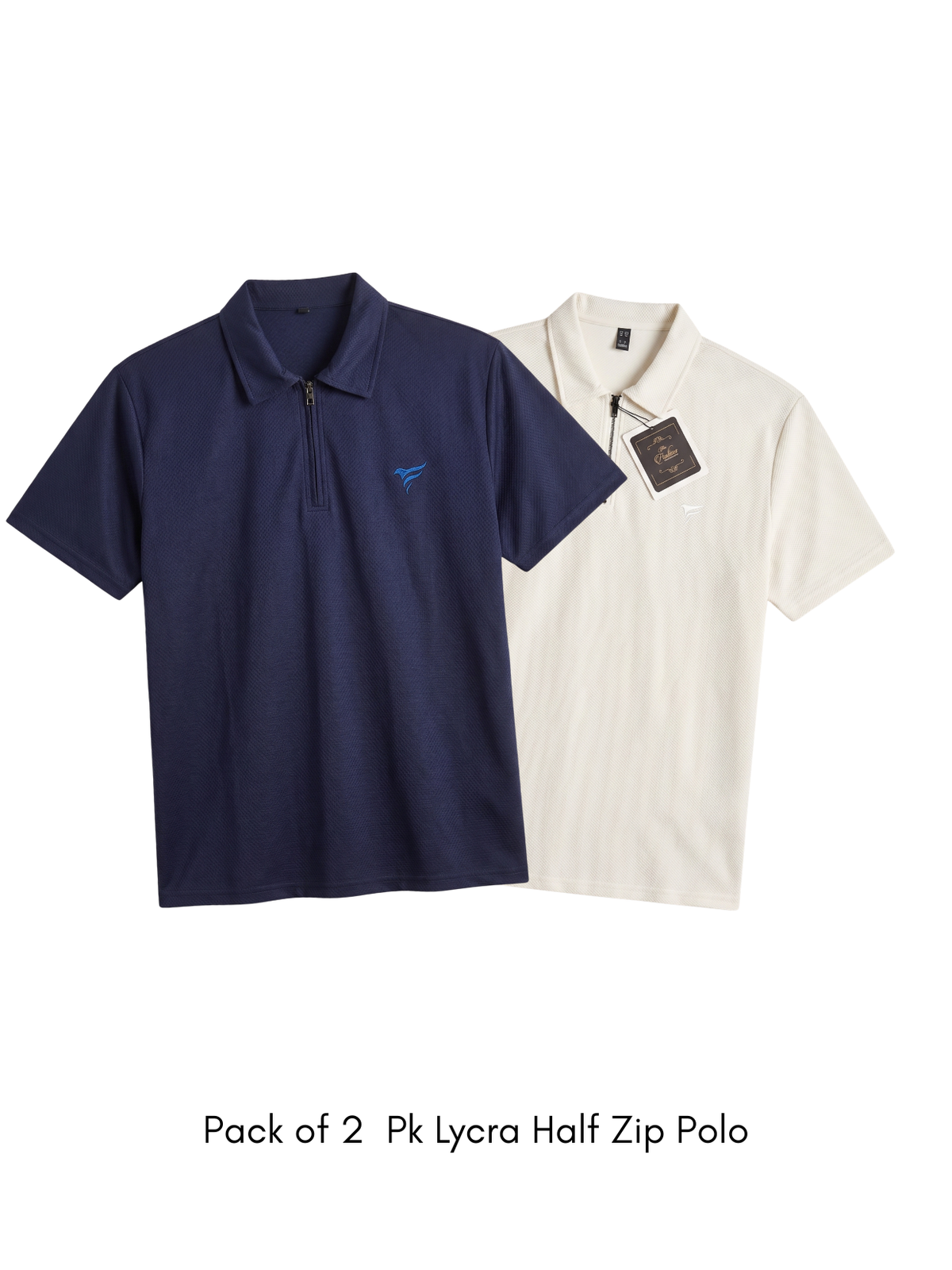 Pack of 2 Pk Lycra Half Zip Polo| Summer Fit