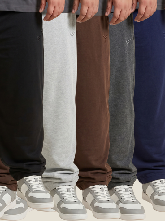 Pack of 5 Cotton Terry Baggy Trousers — Loose Fit