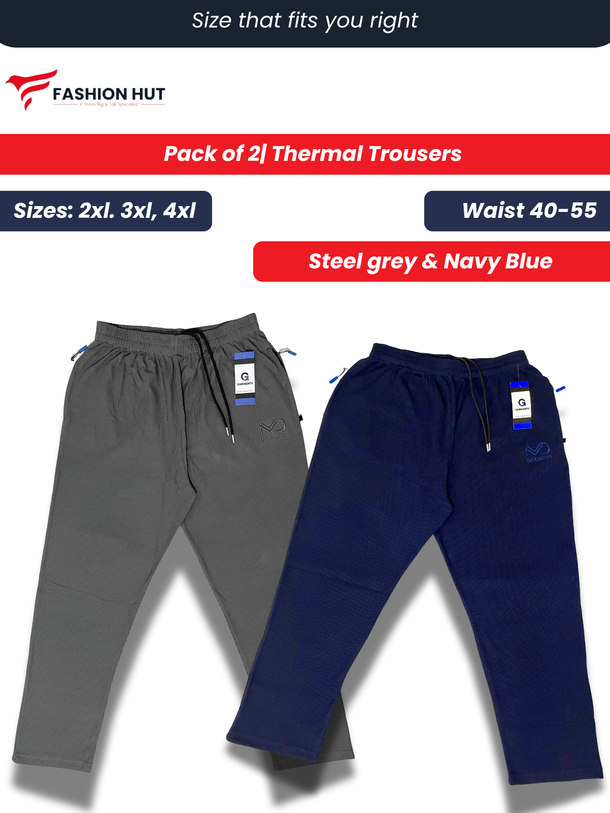 Pack of 2 Thermal Trousers | Winter edition