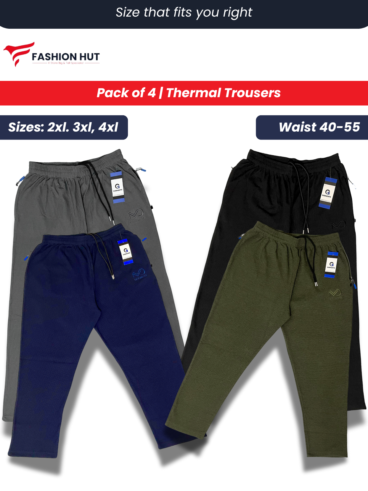 Pack of 4 Thermal Trousers | Winter edition