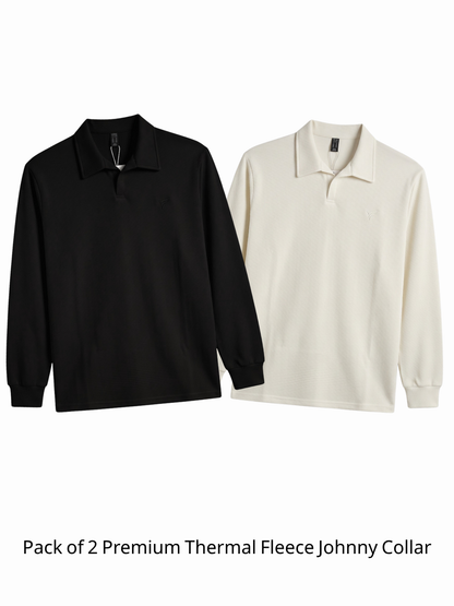 Pack of 2 Premium Thermal Fleece Johnny Collar | Winter Edition