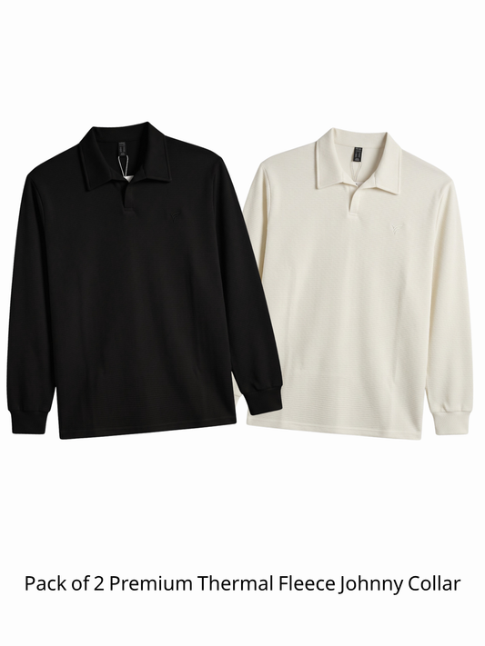 Pack of 2 Premium Thermal Fleece Johnny Collar | Winter Edition