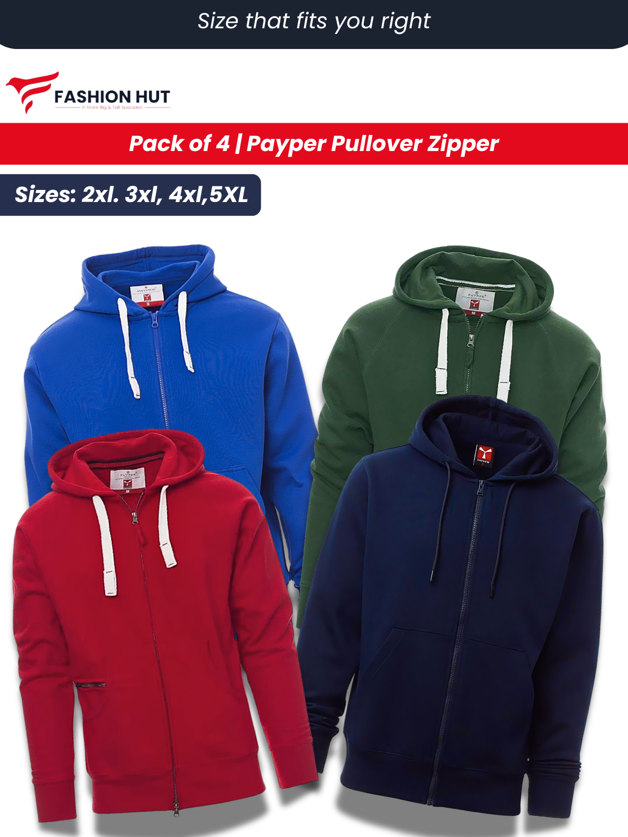 Pack of 4 Payper  Zipper