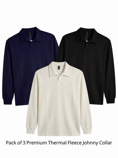 Pack of 3 Premium Thermal Fleece Johnny Collar | Winter Edition