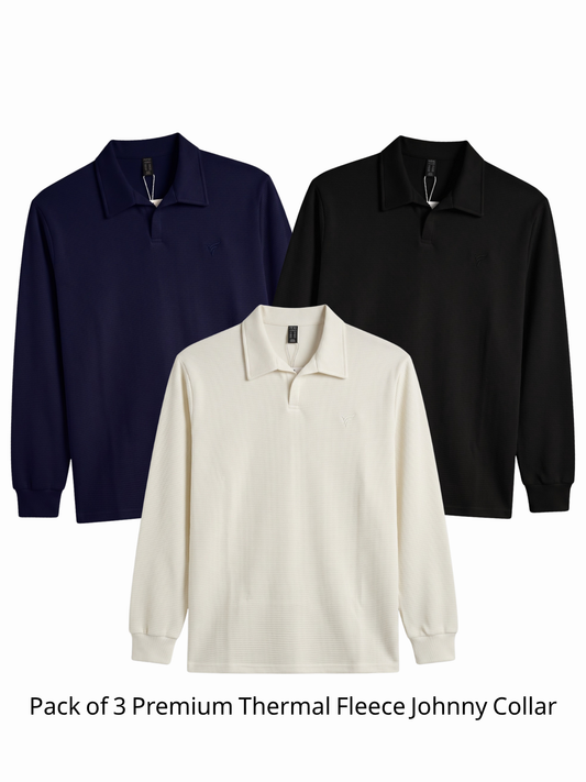 Pack of 3 Premium Thermal Fleece Johnny Collar | Winter Edition