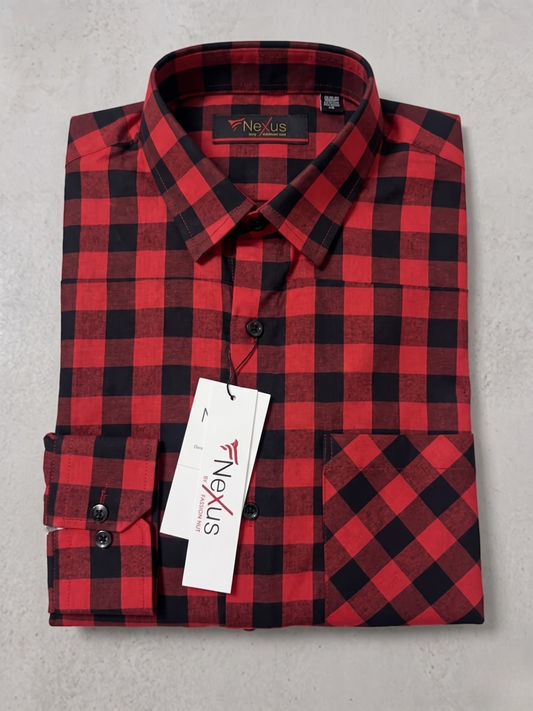 Noir Matrix Red Checkered shirt