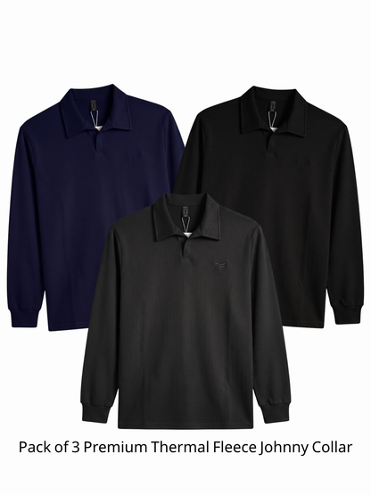 Pack of 3 Premium Thermal Fleece Johnny Collar | Winter Edition