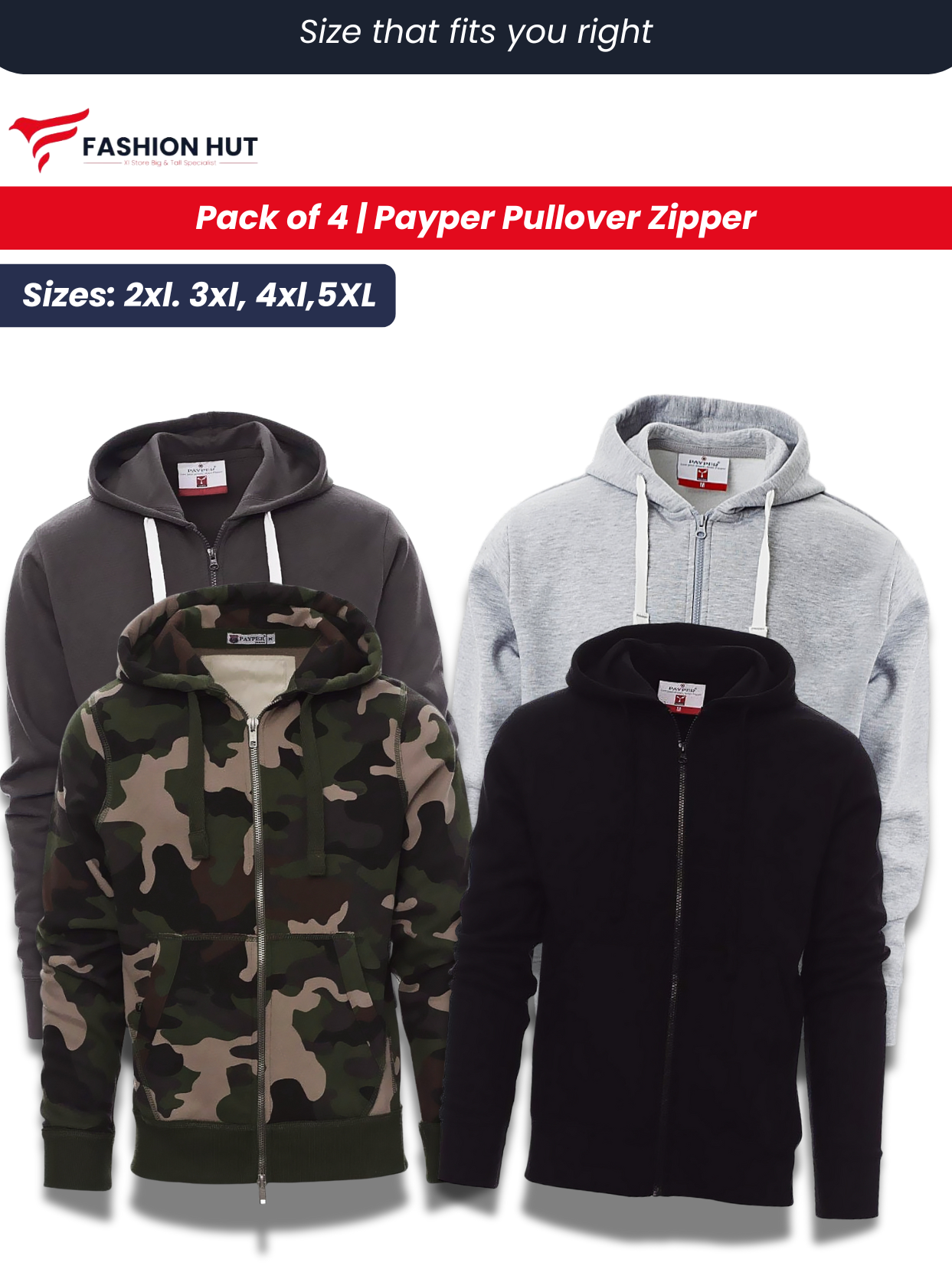 Pack of 4 Payper  Zipper
