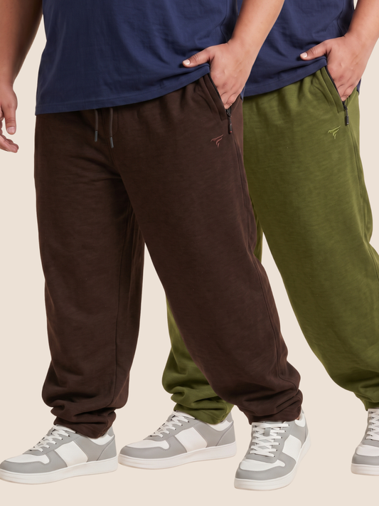 Pack of 2 Premium Cotton Fleece Baggy Trousers — Winter Edition