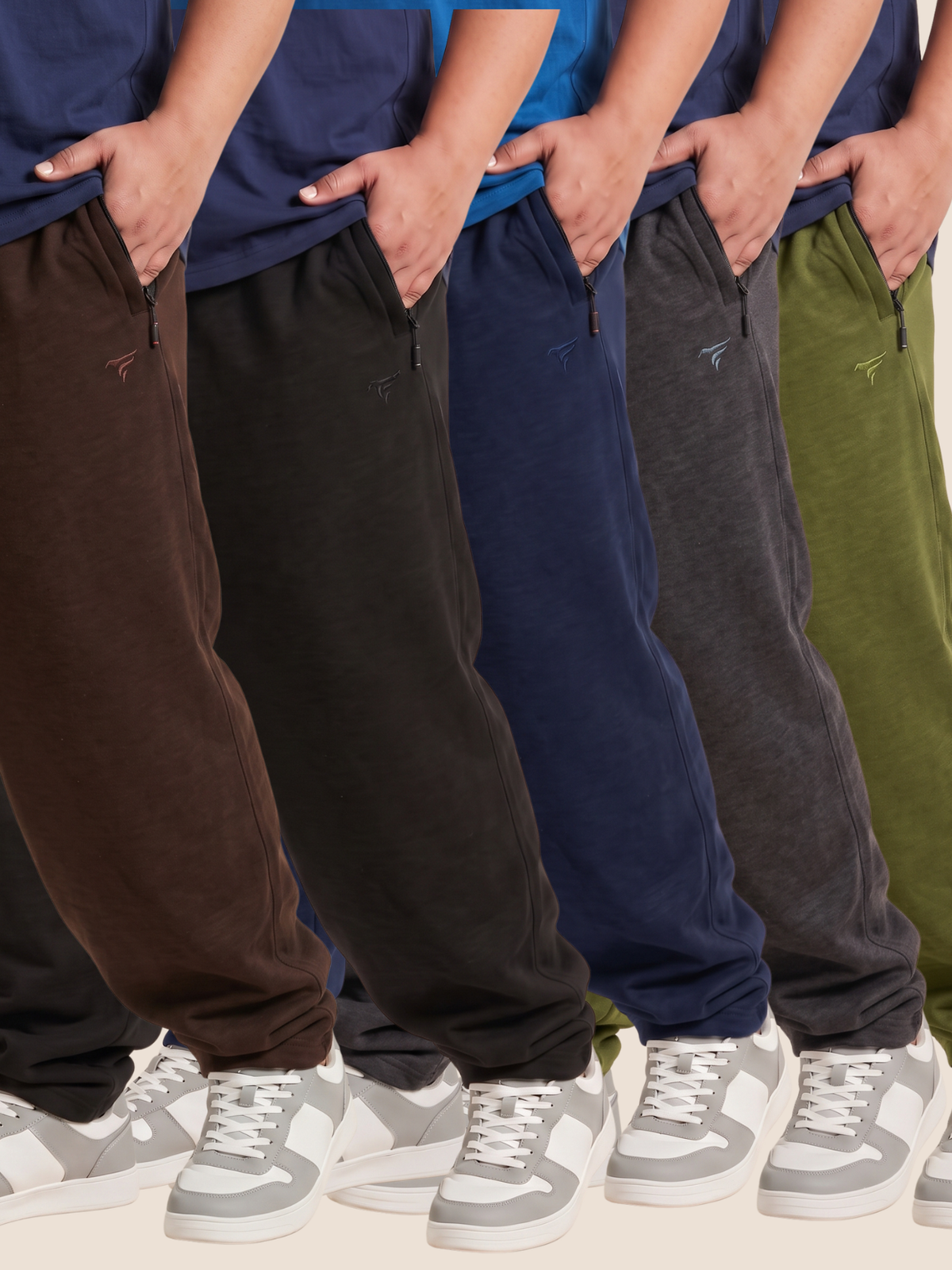 Pack of 5 Premium Cotton Fleece Baggy Trousers — Winter Edition