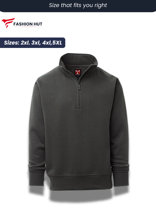 Fancy Charcoal Grey payper Half Zip mock Sweatshirt