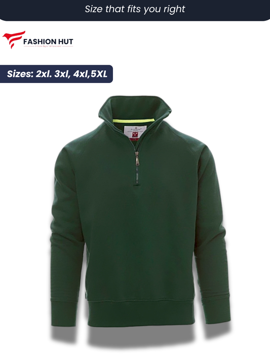 Green Payper Mock Half Zip Sweatshirt