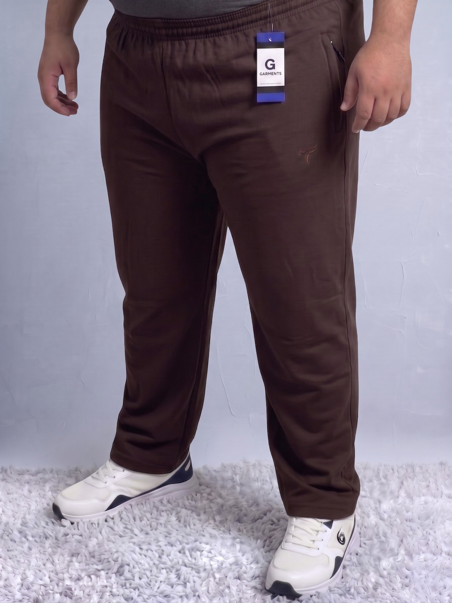 Chocolate Brown Pk Polo Fabric Trousers| Big Size | Summer Edition