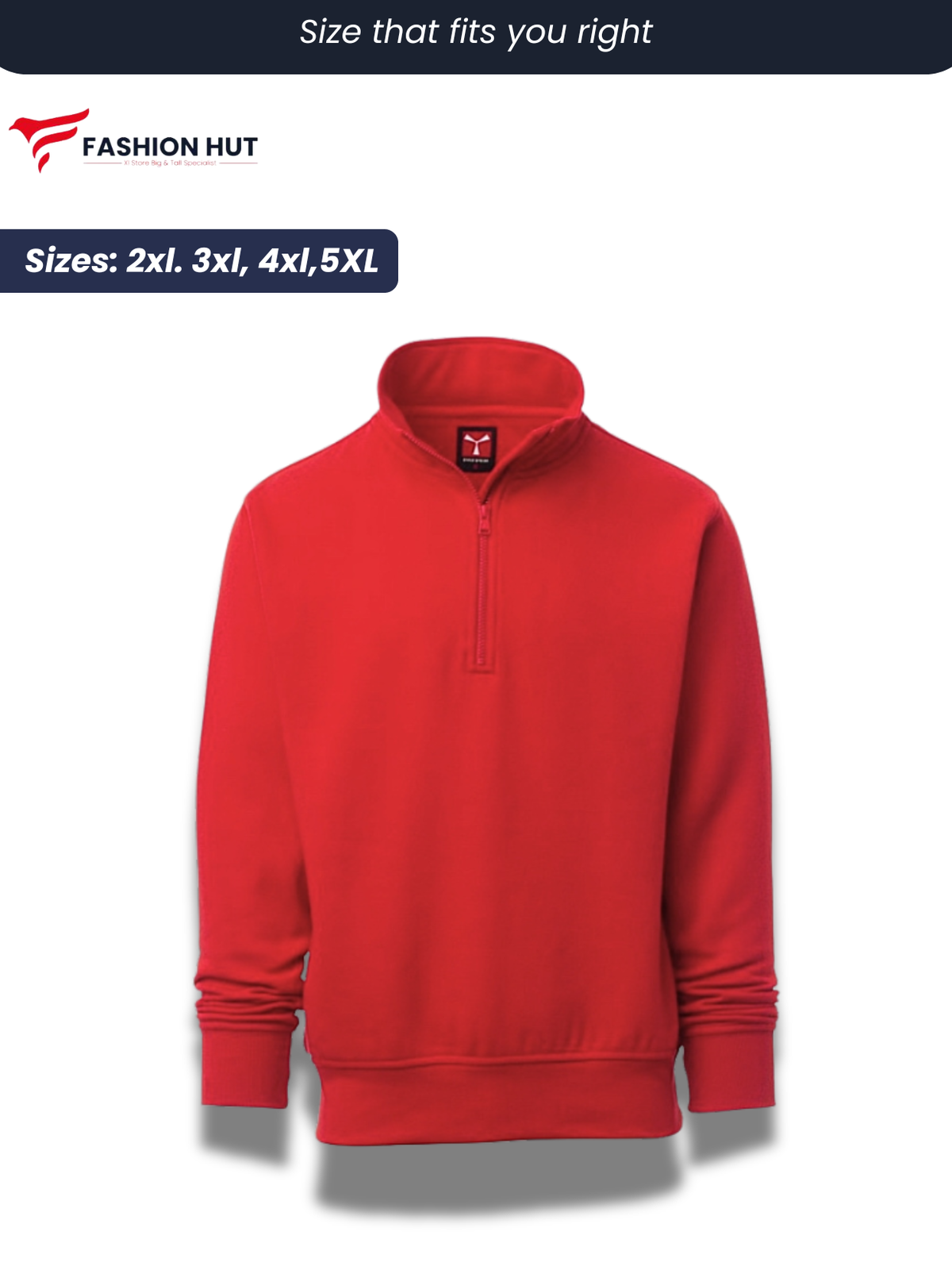 Fancy Red payper Half Zip mock Sweatshirt