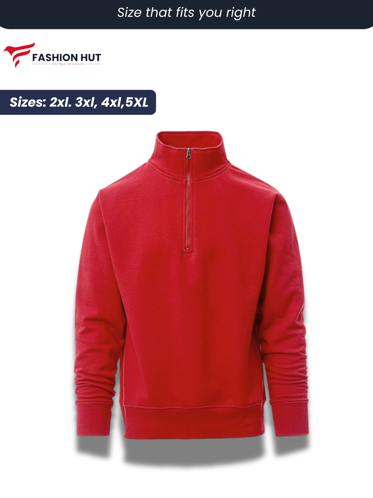 Fancy Red payper Half Zip mock Sweatshirt