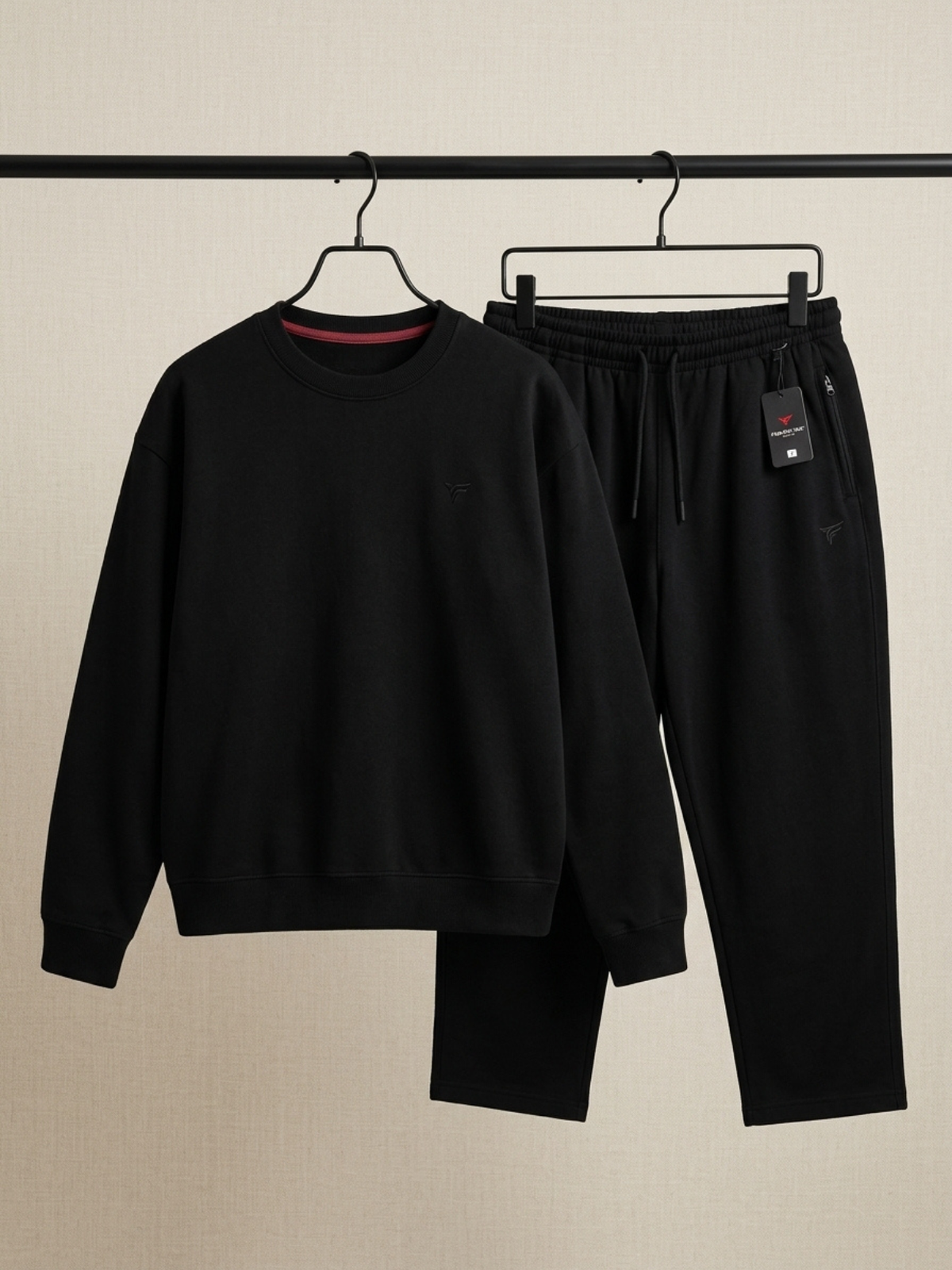 Jet Black Premium Fleece Co-Ord Set — Winter Edition