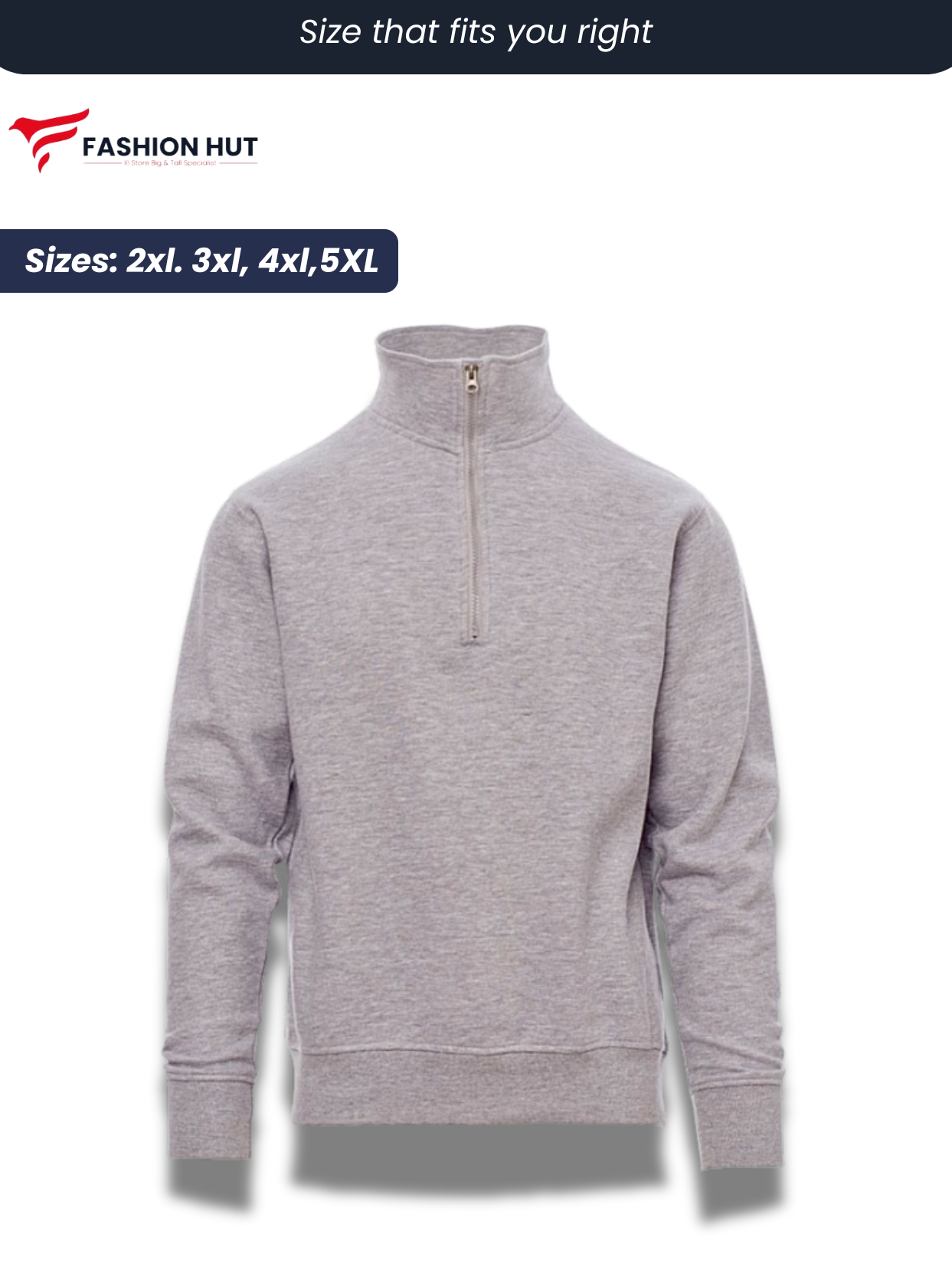 Light Grey Payper Mock Half Zip | Sweatshirt
