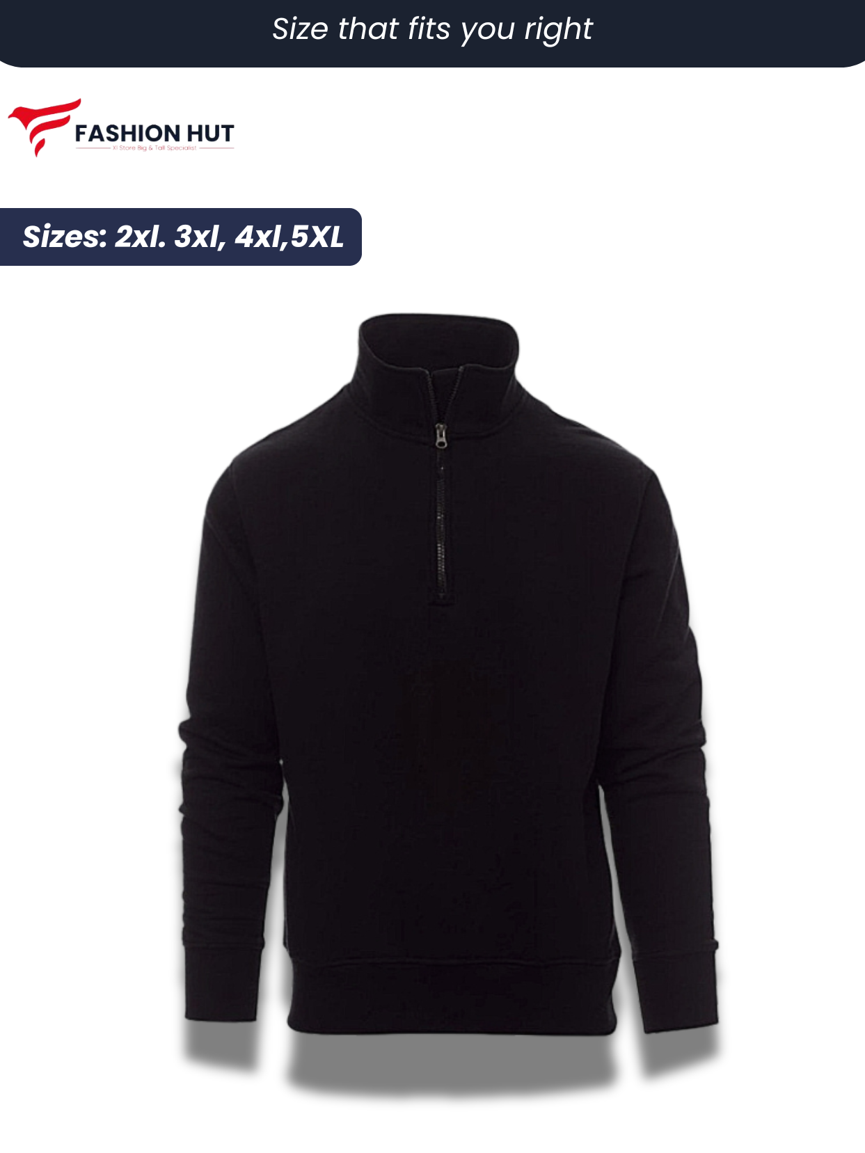 Jet Black Payper Mock Half Zip | Sweatshirt