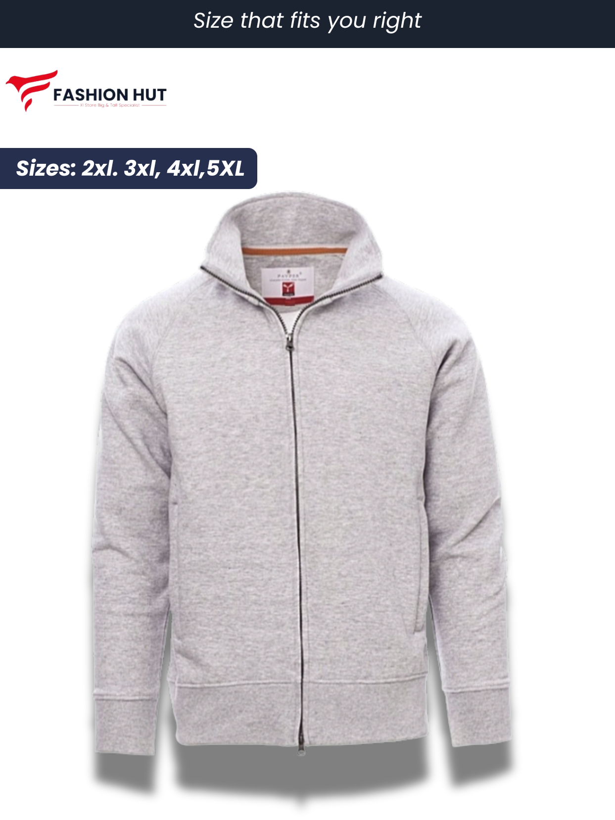 Light Grey Payper Mock Neck Full Zip