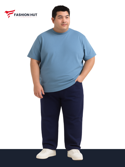 Sky Blue Jersey round neck T-shirt