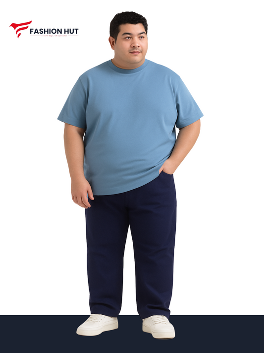 Sky Blue Jersey round neck T-shirt
