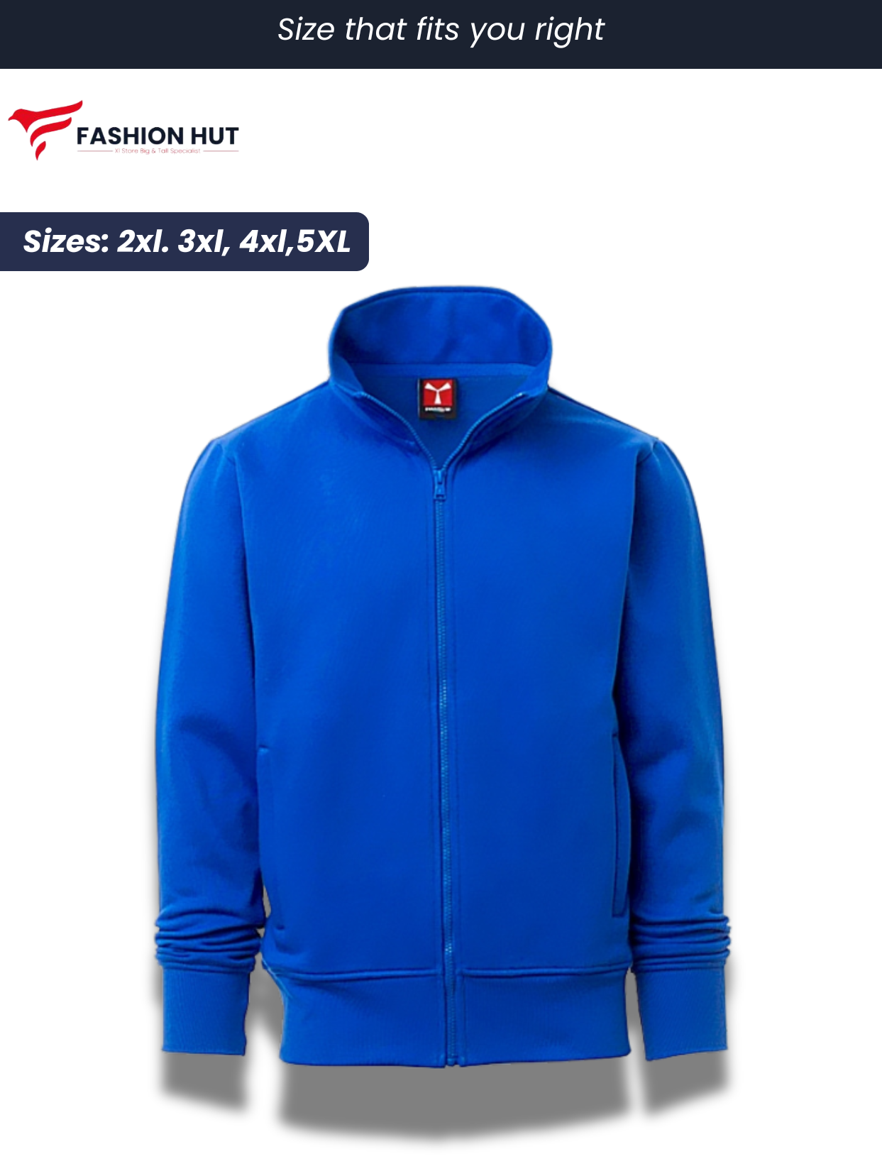 Royal Blue Payper Mock Neck Full Zip