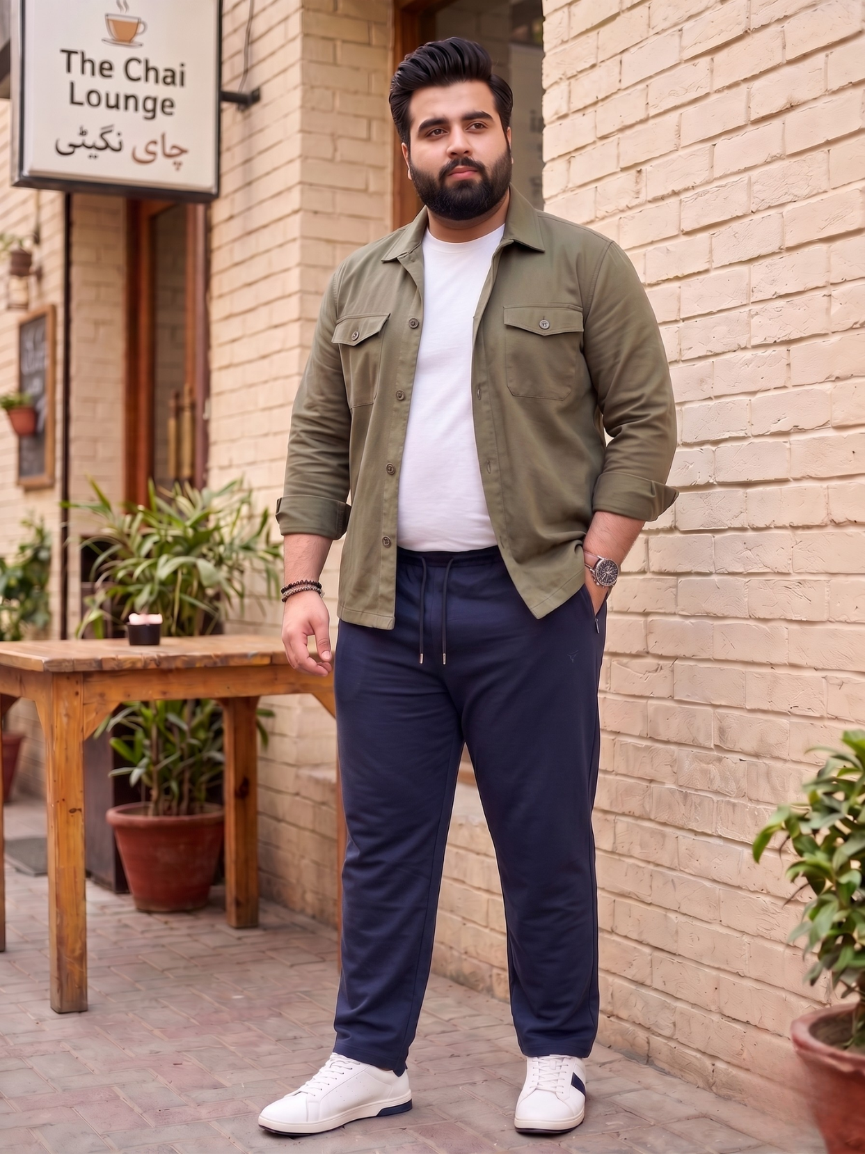 Navy Blue Pk Polo Fabric Trousers| Big Size | Summer Edition