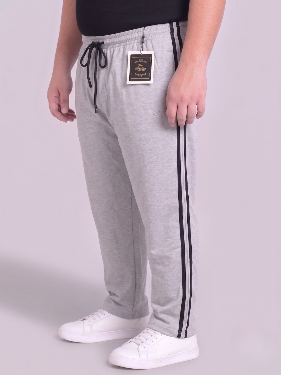 Grey Stripes Cotton Jersey Trousers | Summer Edition