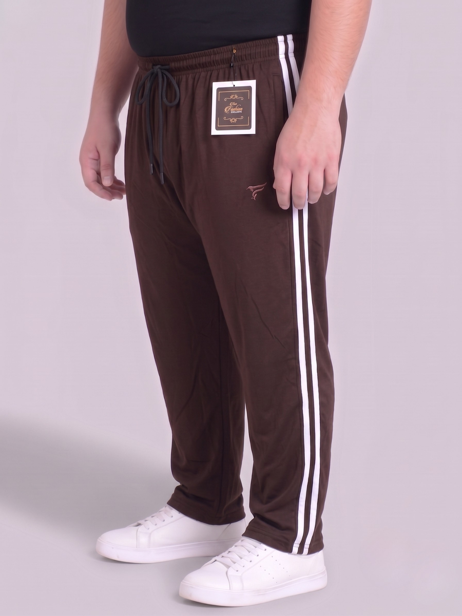 Brown Stripes Cotton Jersey Trousers | Summer Edition