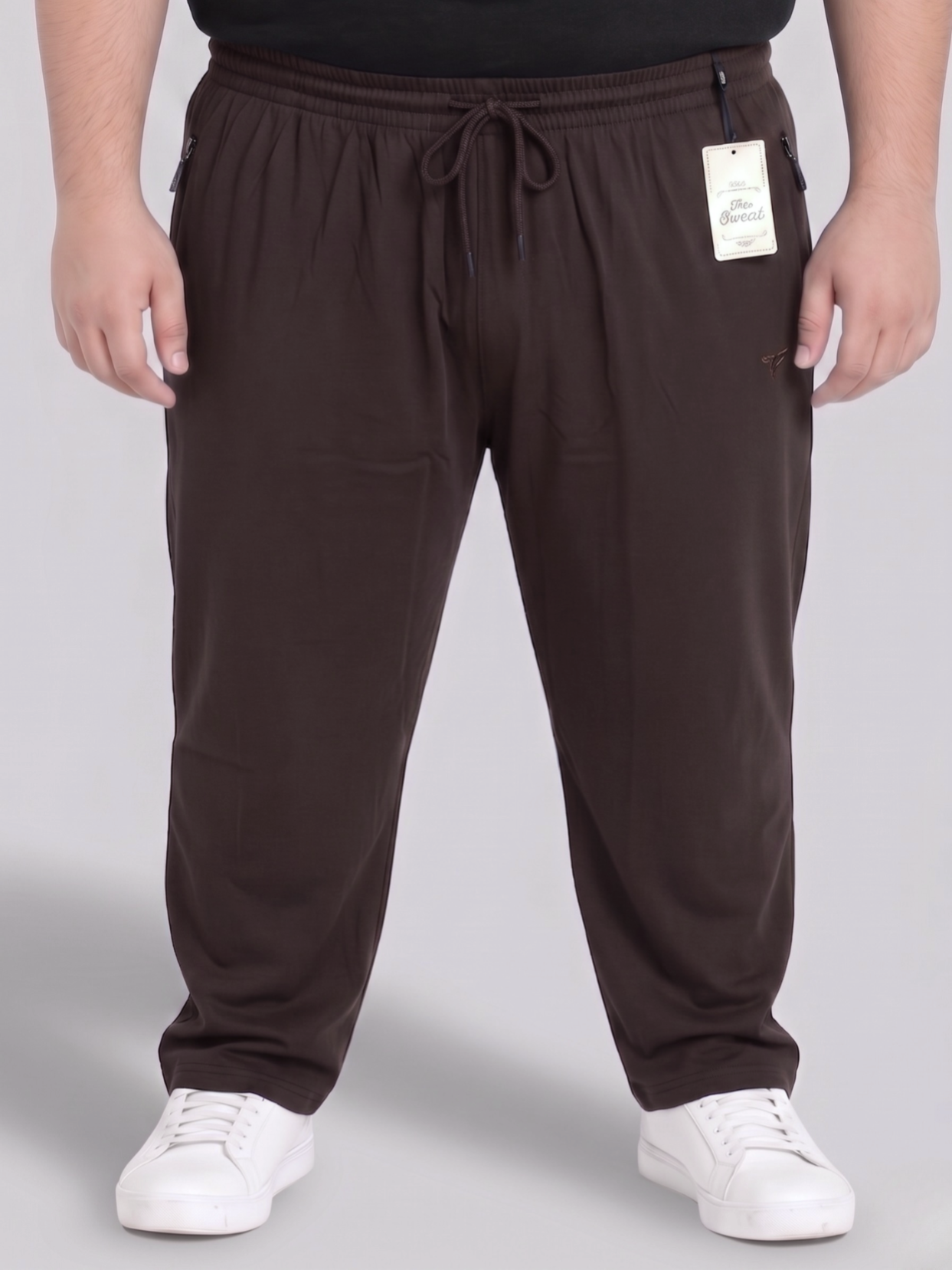 Chocolate Brown  Plain Cotton Jersey Trousers | Summer Edition