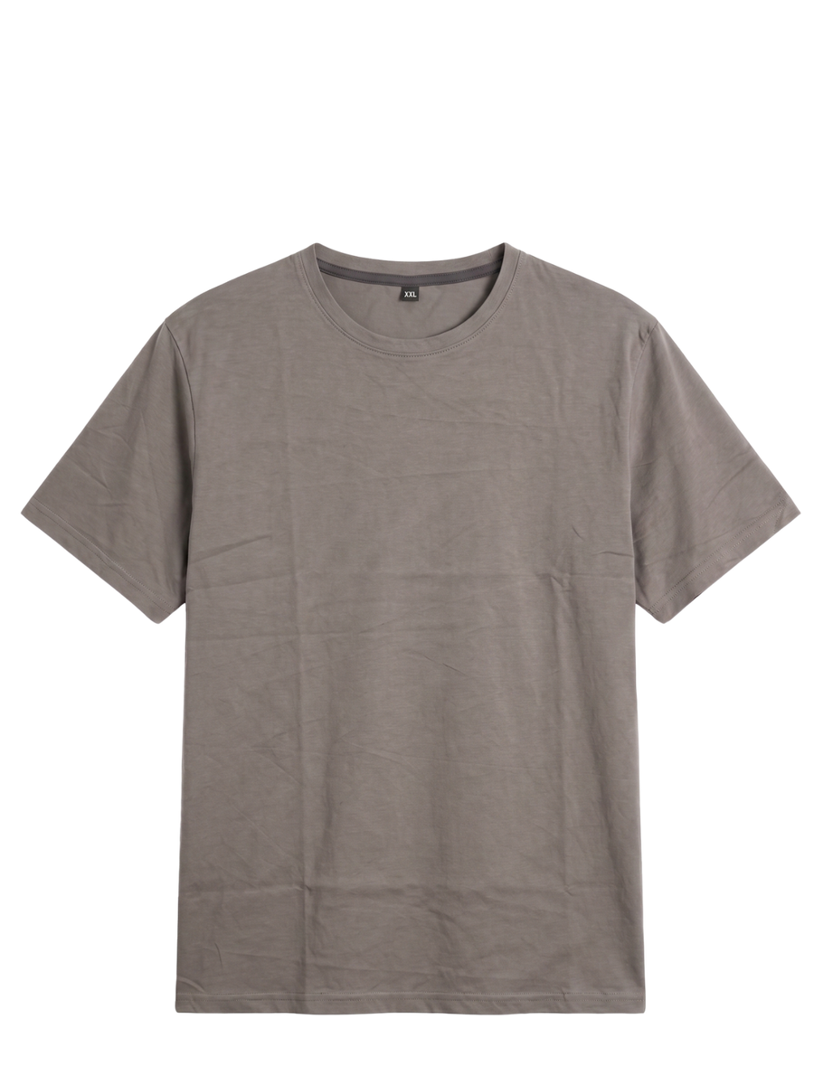 Fresh Cotton Jersey Dark Grey Round Neck T-Shirt | Summer Edition