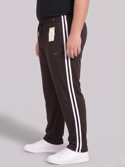 Dark Brown Stripes Cotton Jersey Trousers | Summer Edition