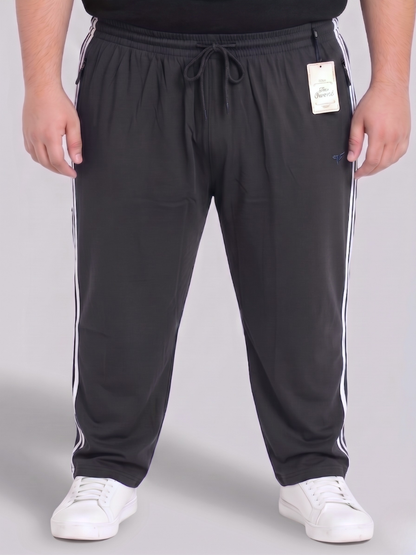 Dark Grey Stripes Cotton Jersey Trousers | Summer Edition