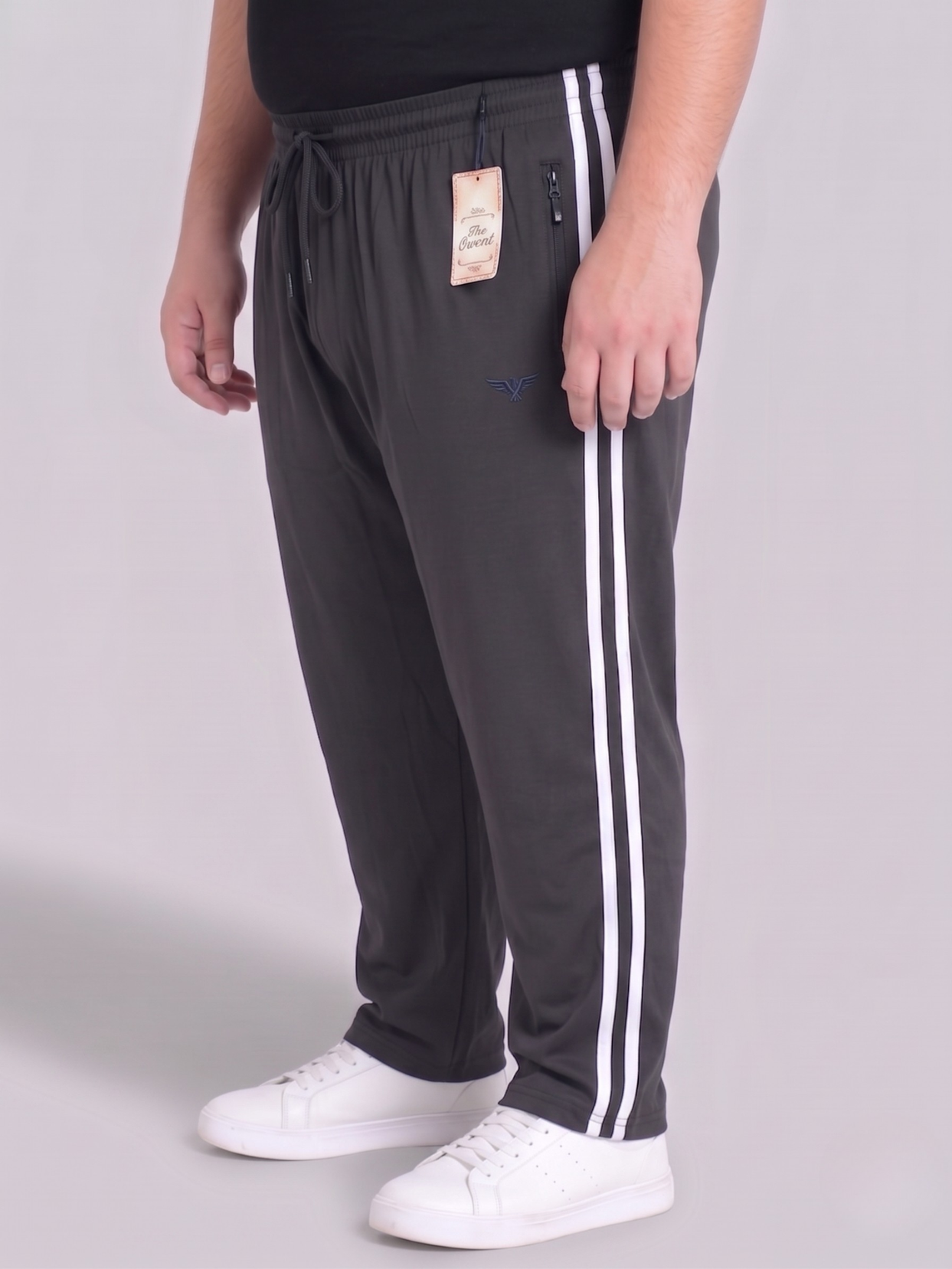 Dark Grey Stripes Cotton Jersey Trousers | Summer Edition