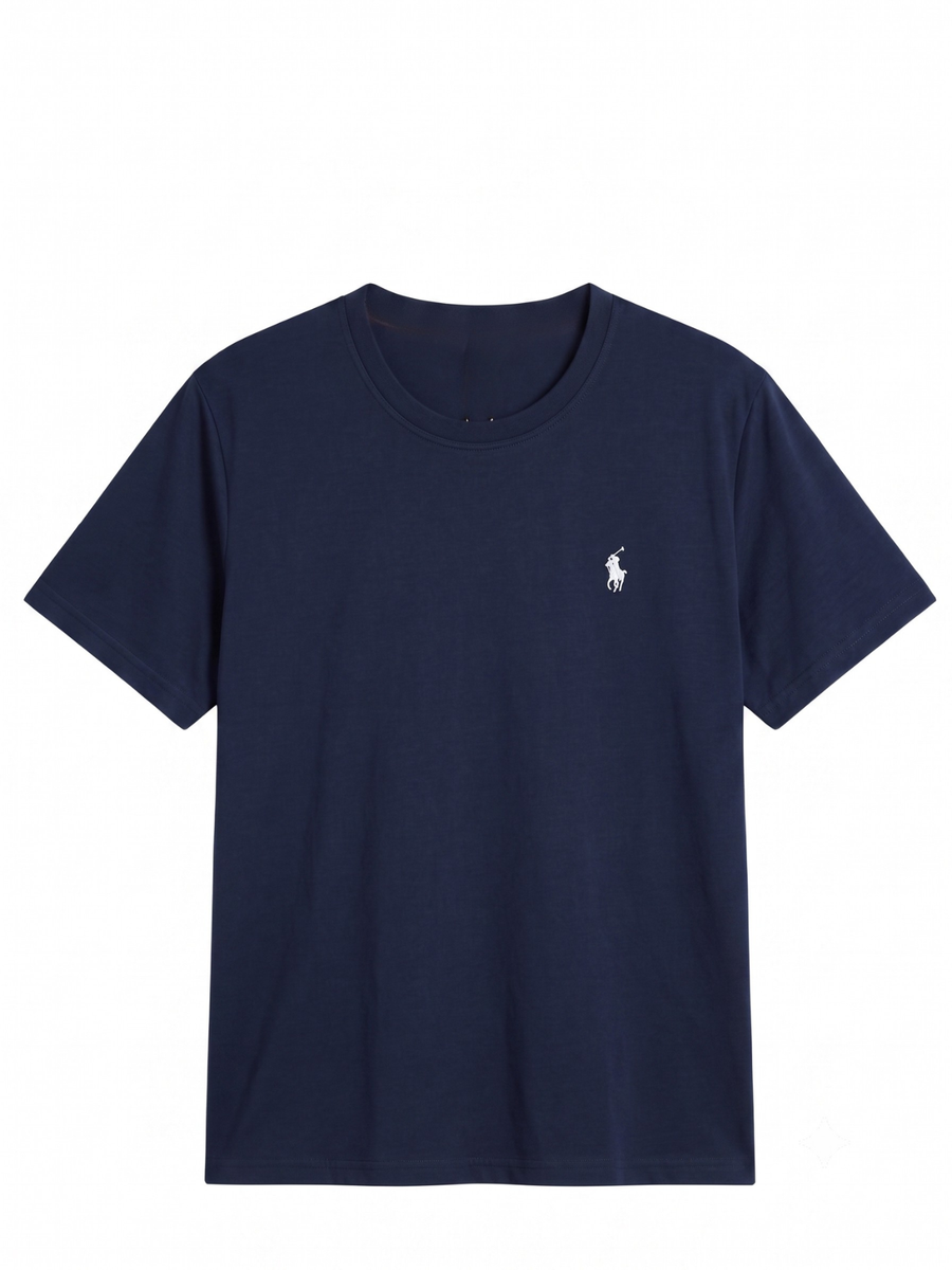 Fresh Cotton Jersey Navy Round Neck T-Shirt | Summer Edition